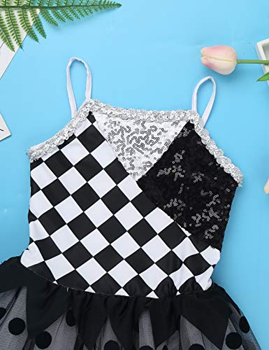 MSemis Vestido Ballet Tutú a Cuadros para Niñas Vestido Bailarina Disfraz Circo Maillot Danza Clásica Body Gimnasia Rítmica Ropa Competición Rendimiento Fiesta Blanco y Negro 10 Años MSemis Vestido Ballet Tutú a Cuadros para Niñas Vestido Bailarina Disfraz Circo Maillot Danza Clásica Body Gimnasia Rítmica Ropa Competición Rendimiento Fiesta Blanco y Negro 10 Años