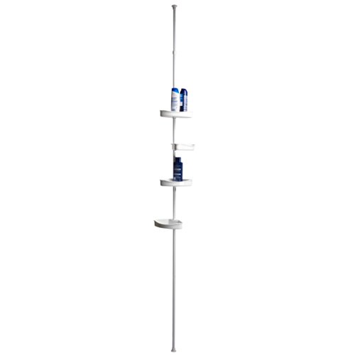 MSV ESTANTERIA DE Ducha DE PLASTICO DE Rincon Auto SOSTENIDA, Metal, Blanco, 8.86x6.3x88.58 Inches MSV ESTANTERIA DE Ducha DE PLASTICO DE Rincon Auto SOSTENIDA, Metal, Blanco, 8.86x6.3x88.58 Inches