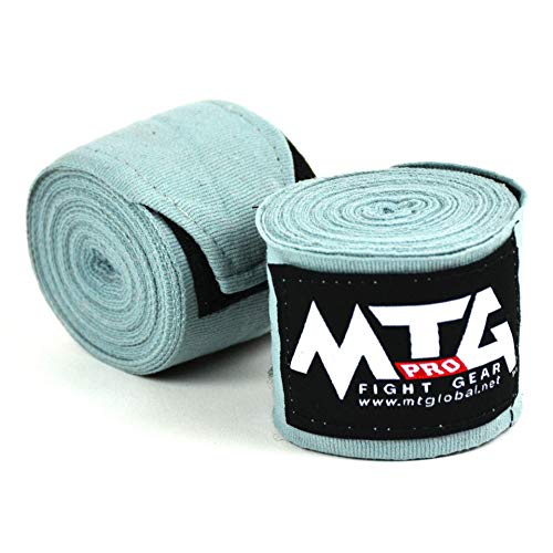 MTG Pro - Vendas de Boxeo (parcialmente elásticas, 5 m de Longitud), Color Gris, tamaño 5,0 m MTG Pro - Vendas de Boxeo (parcialmente elásticas, 5 m de Longitud), Color Gris, tamaño 5,0 m