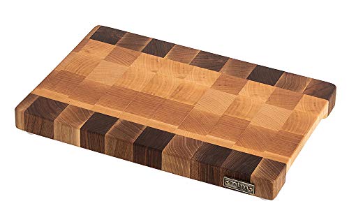 MTM WOOD Tabla de Cortar Cocina de Madera Abedul y Nogal, End Grain, Tablas de Picar de Tamaño Diferente y de Espesor 3 y 4 cm, Ideal para Cortar Carne Verduras Pescado Pan (30 x 20 x 3 cm)