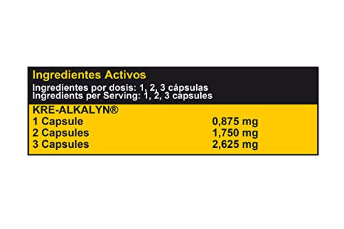 MTX nutrition KREALYN 240 capsulas - La Creatina Alcalina pH´12 KRE-ALKALYN incrementa la fosfocreatina, favorece la fuerza, potencia muscular, y la amortiguación de acidosis (retrasa la fatiga).