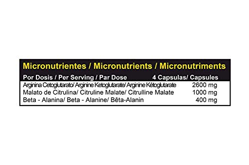 MTX nutrition NITR3X 90 capsulas - Matriz de Arginina AAKG, Citrulina Malato y Beta-Alanina… de poderosos efectos: vasodilatación, recuperación, rendimiento, hipertrofia y anti-catabólico.