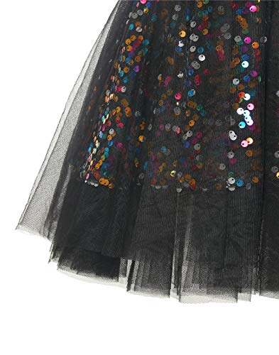 MUADRESS 1988 Mini Falda Tul Lentejuelas Tutú Brillos para Fiesta Negro S MUADRESS 1988 Mini Falda Tul Lentejuelas Tutú Brillos para Fiesta Negro S