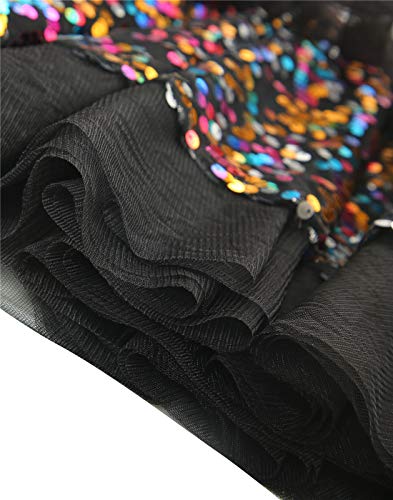 MUADRESS 1988 Mini Falda Tul Lentejuelas Tutú Brillos para Fiesta Negro S MUADRESS 1988 Mini Falda Tul Lentejuelas Tutú Brillos para Fiesta Negro S