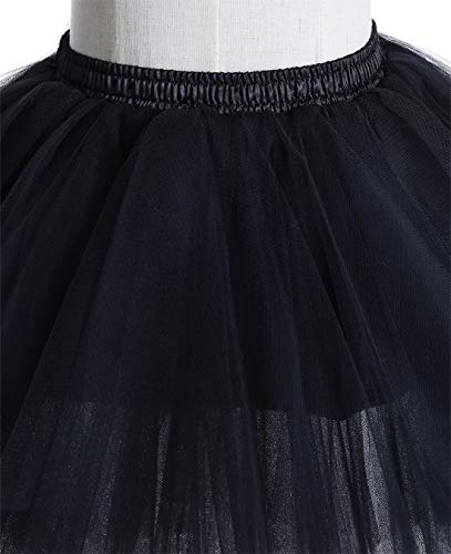 MUADRESS LXQ Mini Falda Enagua Mujer Cancan Vintage para Vestido Rockabilly Disfraces Negro L