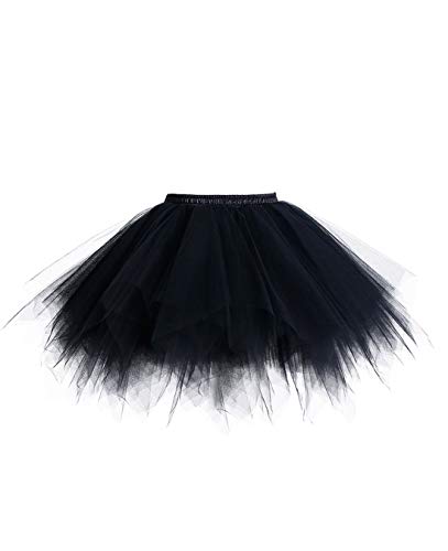 MUADRESS LXQ Mini Falda Enagua Mujer Cancan Vintage para Vestido Rockabilly Disfraces Negro L MUADRESS LXQ Mini Falda Enagua Mujer Cancan Vintage para Vestido Rockabilly Disfraces Negro L