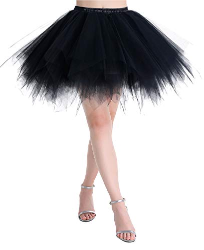 MUADRESS LXQ Mini Falda Enagua Mujer Cancan Vintage para Vestido Rockabilly Disfraces Negro L MUADRESS LXQ Mini Falda Enagua Mujer Cancan Vintage para Vestido Rockabilly Disfraces Negro L