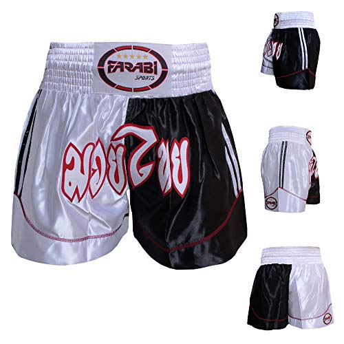 Muay Thai Boxing Kick Boxing Martial Arts Shorts Pink Black Shorts (L)