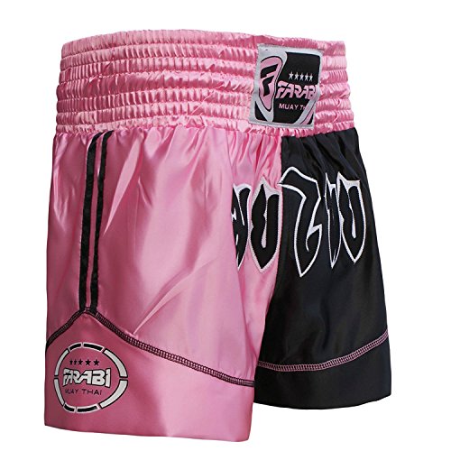 Muay Thai Boxing Kick Boxing Martial Arts Shorts Pink Black Shorts (XS) Muay Thai Boxing Kick Boxing Martial Arts Shorts Pink Black Shorts (XS)