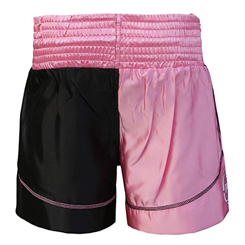 Muay Thai Boxing Kick Boxing Martial Arts Shorts Pink Black Shorts (XS)