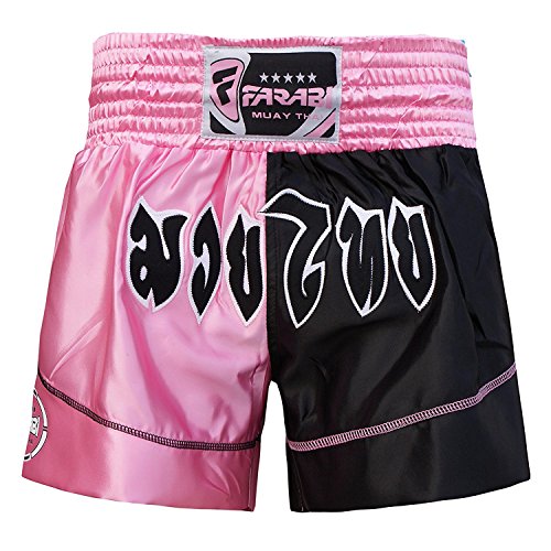 Muay Thai Boxing Kick Boxing Martial Arts Shorts Pink Black Shorts (XS) Muay Thai Boxing Kick Boxing Martial Arts Shorts Pink Black Shorts (XS)