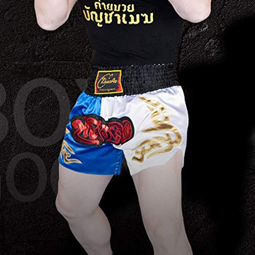 Muay Thai Fight Shorts MMA Kick Boxing Grappling Martial Arts Combat Shorts Gimnasio Entrenamiento Entrenamiento Azul Satinado/Amarillo/Negro Shorts Negro L Muay Thai Fight Shorts MMA Kick Boxing Grappling Martial Arts Combat Shorts Gimnasio Entrenamiento Entrenamiento Azul Satinado/Amarillo/Negro Shorts Negro L
