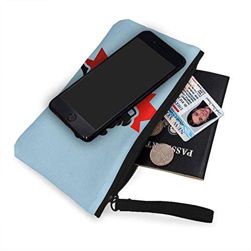 Muay Thai - Monedero creativo de lona con huellas dactilares, monedero con cremallera, bolsos de maquillaje para mujeres y niñas