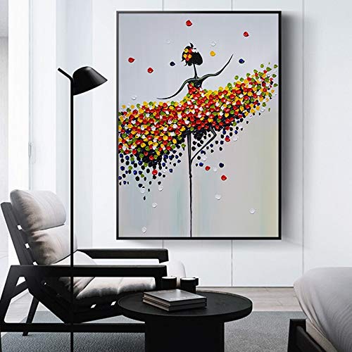Mubaolei Arte Abstracto de Pared Lienzo Pintura Colorida Abstracta Bailarina Lienzo Impresiones para Sala de Estar decoración del hogar 60x80cm Mubaolei Arte Abstracto de Pared Lienzo Pintura Colorida Abstracta Bailarina Lienzo Impresiones para Sala de Estar decoración del hogar 60x80cm