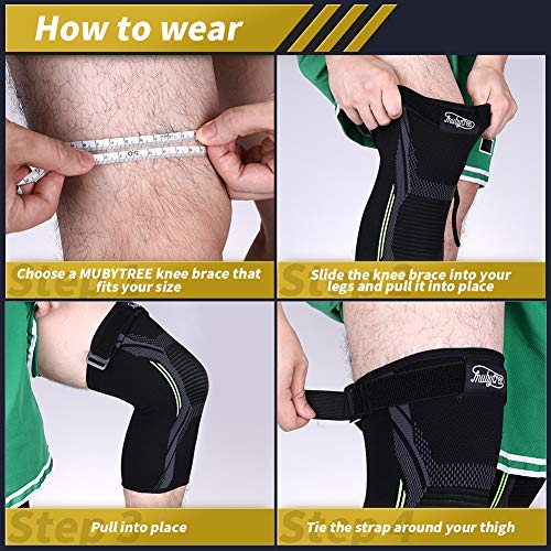 MUBYTREE Rodillera Menisco y Ligamentos Deportiva Rodillera de Compresión 2 Piezas de Tejido 3D Flexible Ajustable Transpirable Antideslizante Previene Lesiones Alivia Dolor para Hombres y Mujeres MUBYTREE Rodillera Menisco y Ligamentos Deportiva Rodillera de Compresión 2 Piezas de Tejido 3D Flexible Ajustable Transpirable Antideslizante Previene Lesiones Alivia Dolor para Hombres y Mujeres
