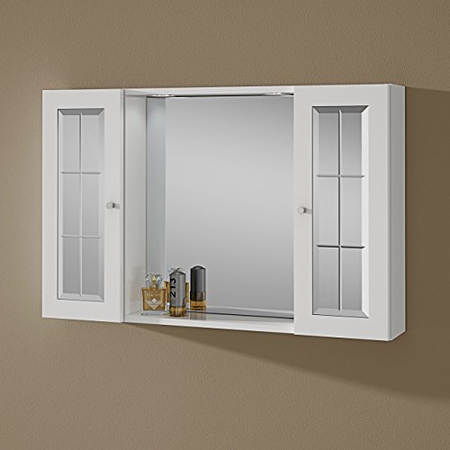 MUEBLE DE BAÑO ESPEJO CON DOS UNIDADES DE PARED Y LUZ MODELO TIZIANA