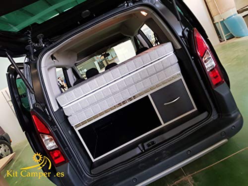Mueble Kit Camper con colchón para Berlingo, Partner (negro) Mueble Kit Camper con colchón para Berlingo, Partner (negro)