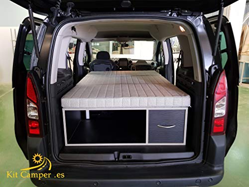 Mueble Kit Camper con colchón para Berlingo, Partner (negro)