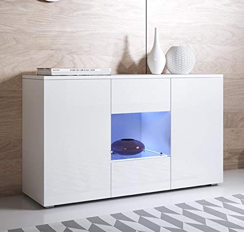 muebles bonitos Aparador Modelo Luke A2 (120x72cm) Color Blanco con Patas estándar muebles bonitos Aparador Modelo Luke A2 (120x72cm) Color Blanco con Patas estándar