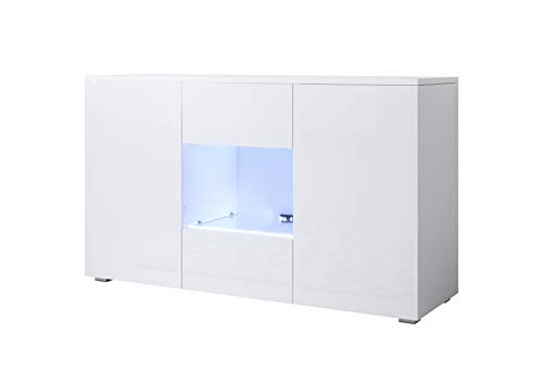 muebles bonitos Aparador Modelo Luke A2 (120x72cm) Color Blanco con Patas estándar muebles bonitos Aparador Modelo Luke A2 (120x72cm) Color Blanco con Patas estándar