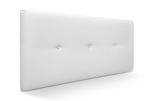 Muebles Pejecar Cabeceros de Camas 150 cm. Nora, Cabecero Tapizado Color Blanco. (160 cm de Ancho x 50 cm de Alto)