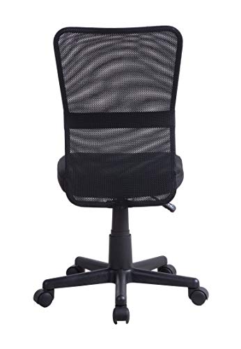 MUEBLIX | Silla de Escritorio Negra HUELVA | Sillon de Oficina o Despacho con Respaldo Reclinable con Ruedas | Sillas Escritorio Giratoria Estilo Moderno de Polipropileno | Color Negra