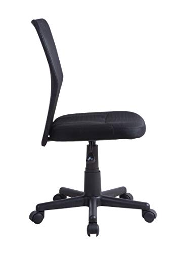 MUEBLIX | Silla de Escritorio Negra HUELVA | Sillon de Oficina o Despacho con Respaldo Reclinable con Ruedas | Sillas Escritorio Giratoria Estilo Moderno de Polipropileno | Color Negra