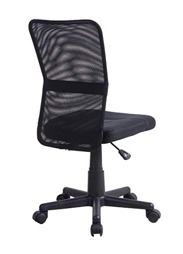 MUEBLIX | Silla de Escritorio Negra HUELVA | Sillon de Oficina o Despacho con Respaldo Reclinable con Ruedas | Sillas Escritorio Giratoria Estilo Moderno de Polipropileno | Color Negra