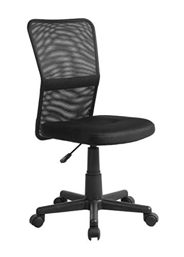 MUEBLIX | Silla de Escritorio Negra HUELVA | Sillon de Oficina o Despacho con Respaldo Reclinable con Ruedas | Sillas Escritorio Giratoria Estilo Moderno de Polipropileno | Color Negra