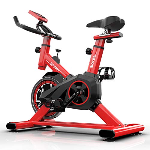 Mugar Bicicleta Estática Spinning MG-Varios Modelos, Fitness Spinning Bike Aerobic Home, silenciosa con Pantalla táctil, Diferentes resistencias (Rojo) para Personas hasta 1.65 M Altura