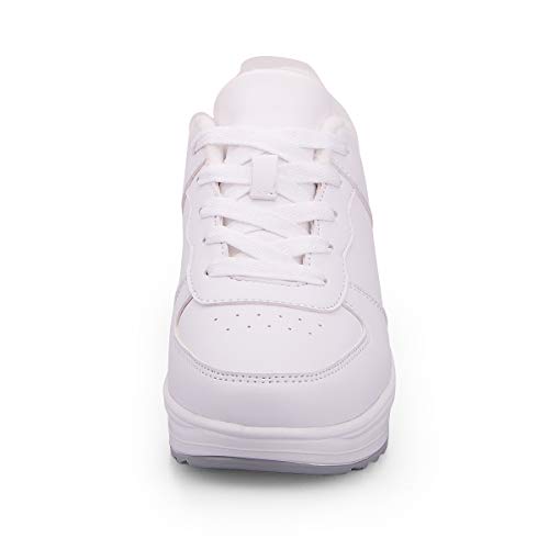 Mujer Adelgazar Zapatos Calientes Fur Botines Sneakers Zapatos de Plataforma de Cuña de Fitness Zapatos de Andar Impermeable Anti Deslizante Zapatos Blanco-Bajo(Piel Forrada) 37 EU Mujer Adelgazar Zapatos Calientes Fur Botines Sneakers Zapatos de Plataforma de Cuña de Fitness Zapatos de Andar Impermeable Anti Deslizante Zapatos Blanco-Bajo(Piel Forrada) 37 EU