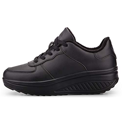 Mujer Adelgazar Zapatos Calientes Fur Botines Sneakers Zapatos de Plataforma de Cuña de Fitness Zapatos de Andar Impermeable Anti Deslizante Zapatos Negro&Blanco-Bajo(Piel Forrada 35 EU Mujer Adelgazar Zapatos Calientes Fur Botines Sneakers Zapatos de Plataforma de Cuña de Fitness Zapatos de Andar Impermeable Anti Deslizante Zapatos Negro&Blanco-Bajo(Piel Forrada 35 EU