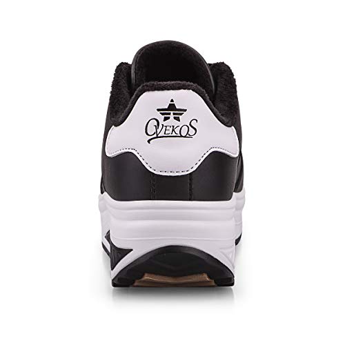 Mujer Adelgazar Zapatos Calientes Fur Botines Sneakers Zapatos de Plataforma de Cuña de Fitness Zapatos de Andar Impermeable Anti Deslizante Zapatos Negro&Blanco-Bajo(Piel Forrada 35 EU Mujer Adelgazar Zapatos Calientes Fur Botines Sneakers Zapatos de Plataforma de Cuña de Fitness Zapatos de Andar Impermeable Anti Deslizante Zapatos Negro&Blanco-Bajo(Piel Forrada 35 EU