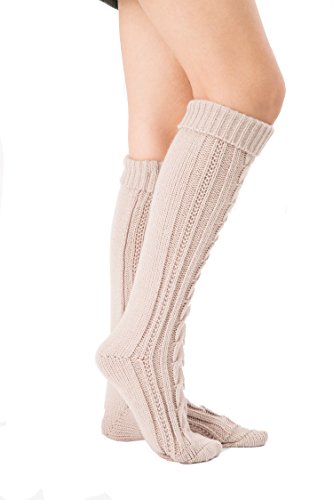 Mujer Calcetines hasta las rodillas, Tukistore Color Puro Calcetines largos de punto elásticos Calcetines altos de la rodilla Medias de piernas Invierno Cubierta de Botas