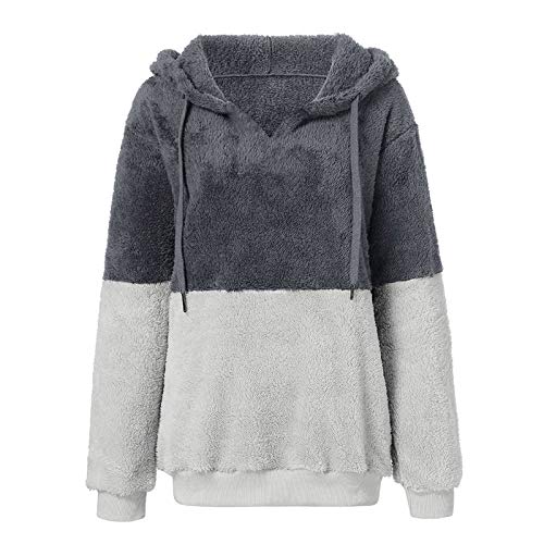 Mujer Caliente y Esponjoso Tops Chaqueta Suéter Abrigo Jersey Mujer Otoño-Invierno Talla Grande Hoodie Sudadera con Capucha riou