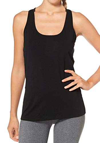 Mujer Camiseta de Tirantes Básica Deporte de Gimnasio Sueltas Formación Ejecutar Camiseta sin Mangas, S, 3X Negro