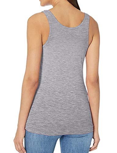 Mujer Camisetas con Sujetador Incorporado Camisetas sin Mangas Mujer Camisetas de Tirante Cómodo Tanktop Lencería Deporte Casual Blanco Gris Rosa S