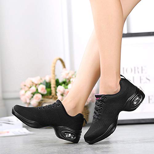 Mujer Dance Fitness Sneakers Aumento Entrenadores Transpirables Fondo Ligero Antideslizante Resistente Desgaste Zapatos Baile Moderno Mujer Dance Fitness Sneakers Aumento Entrenadores Transpirables Fondo Ligero Antideslizante Resistente Desgaste Zapatos Baile Moderno
