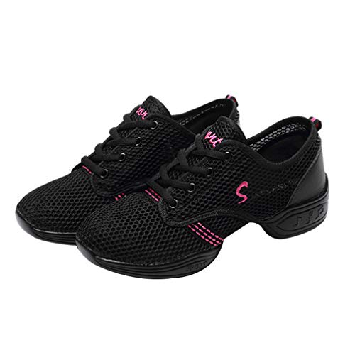 Mujer Dance Fitness Sneakers Entrenadores Transpirables Malla Suave Calzado Antideslizante Resistente Desgaste Zapatos Baile Niños