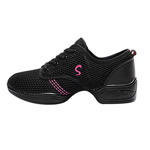 Mujer Dance Fitness Sneakers Entrenadores Transpirables Malla Suave Calzado Antideslizante Resistente Desgaste Zapatos Baile Niños