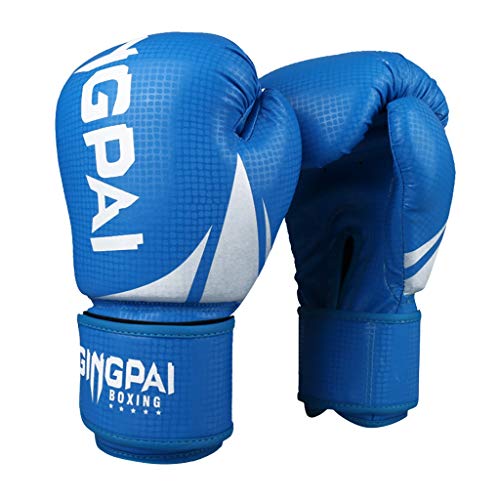 Mujer Guantes De Boxeo Guantes De Taekwondo Guantes De Boxeo para Niños Diseño De Orificio Transpirable En La Palma Transpirabilidad Fresca (Color : Blue, Size : 10oz)