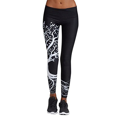 Mujer Pantalones Largos deportivos SMARTLADY Patrón de árbol Leggings para Running, Yoga y Ejercicio (XL, Negro) Mujer Pantalones Largos deportivos SMARTLADY Patrón de árbol Leggings para Running, Yoga y Ejercicio (XL, Negro)