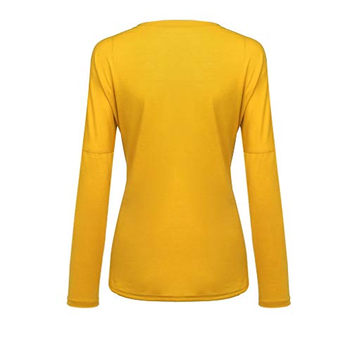 Mujer Polyester Ajustado Blusa Moda Patchwork Casual para Mujer Color Block O-Neck Manga Larga Camiseta Tops Otoño e Invierno Tallas Grandes riou