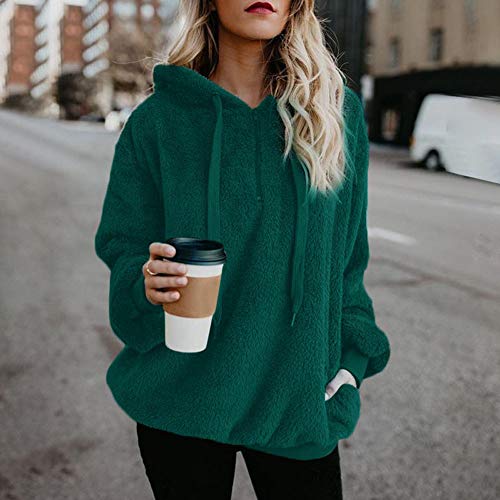 Mujer Sudadera Caliente y Esponjoso Tops Chaqueta Suéter Abrigo Jersey Mujer Otoño-Invierno Talla Grande Hoodie Sudadera con Capucha riou