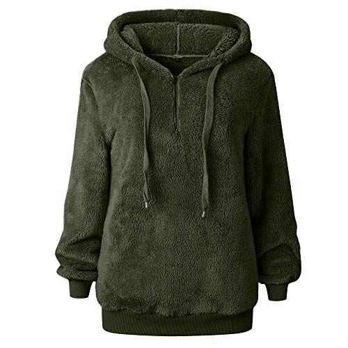 Mujer Sudadera Caliente y Esponjoso Tops Chaqueta Suéter Abrigo Jersey Mujer Otoño-Invierno Talla Grande Hoodie Sudadera con Capucha riou