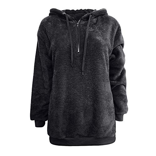 Mujer Sudadera Caliente y Esponjoso Tops Chaqueta Suéter Abrigo Jersey Mujer Otoño-Invierno Talla Grande Hoodie Sudadera con Capucha riou