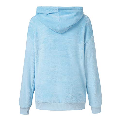 Mujer Sudadera Caliente y Esponjoso Tops Chaqueta Suéter Abrigo Jersey Mujer Otoño-Invierno Talla Grande Hoodie Sudadera con Capucha riou