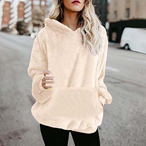 Mujer Sudadera Caliente y Esponjoso Tops Chaqueta Suéter Abrigo Jersey Mujer Otoño-Invierno Talla Grande Hoodie Sudadera con Capucha riou