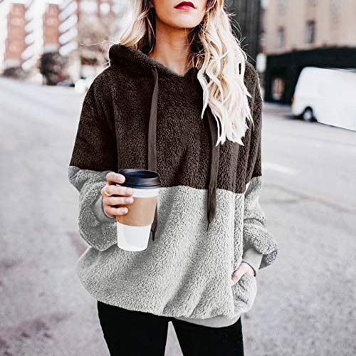 Mujer Sudadera Caliente y Esponjoso Tops Chaqueta Suéter Abrigo Jersey Mujer Otoño-Invierno Talla Grande Hoodie Sudadera con Capucha riou