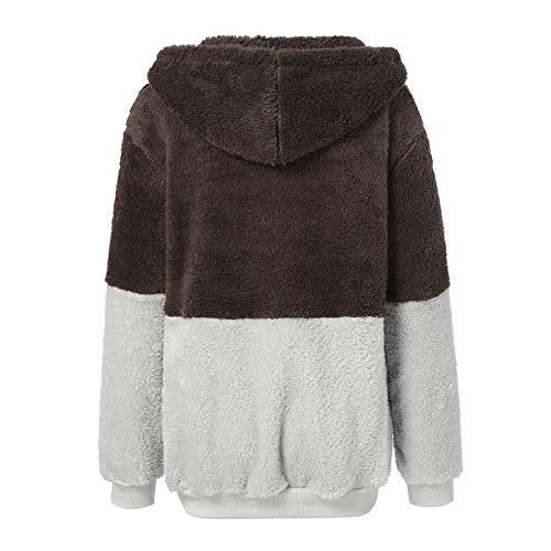 Mujer Sudadera Caliente y Esponjoso Tops Chaqueta Suéter Abrigo Jersey Mujer Otoño-Invierno Talla Grande Hoodie Sudadera con Capucha riou